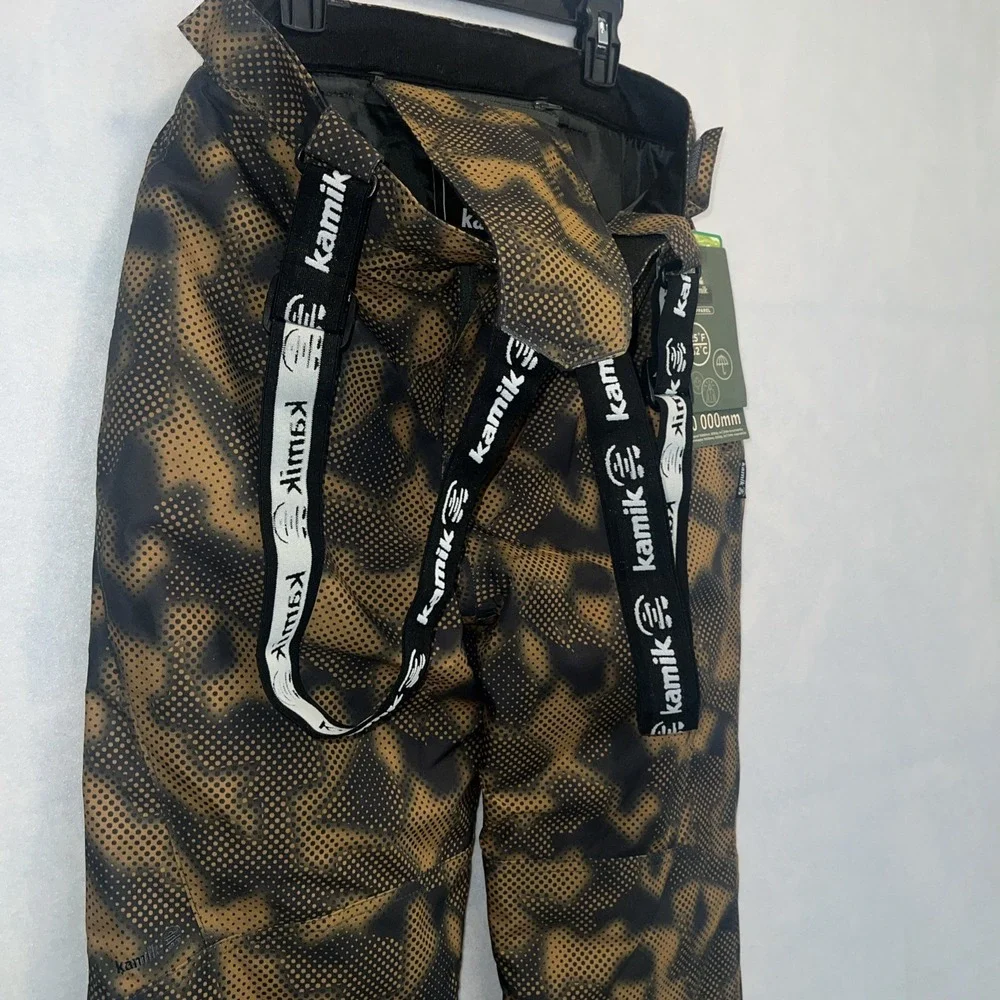 Kamik Boys'‎ Harper Bib Pants Size 14 Coal Camo Color